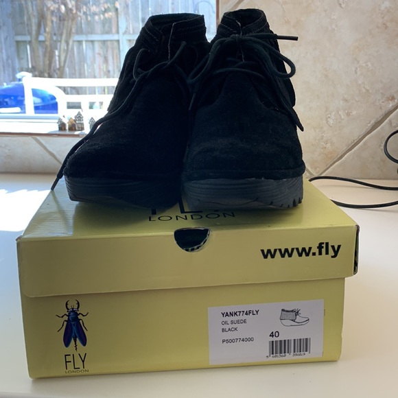 Fly black suede fringe wedge boots - Picture 7 of 8